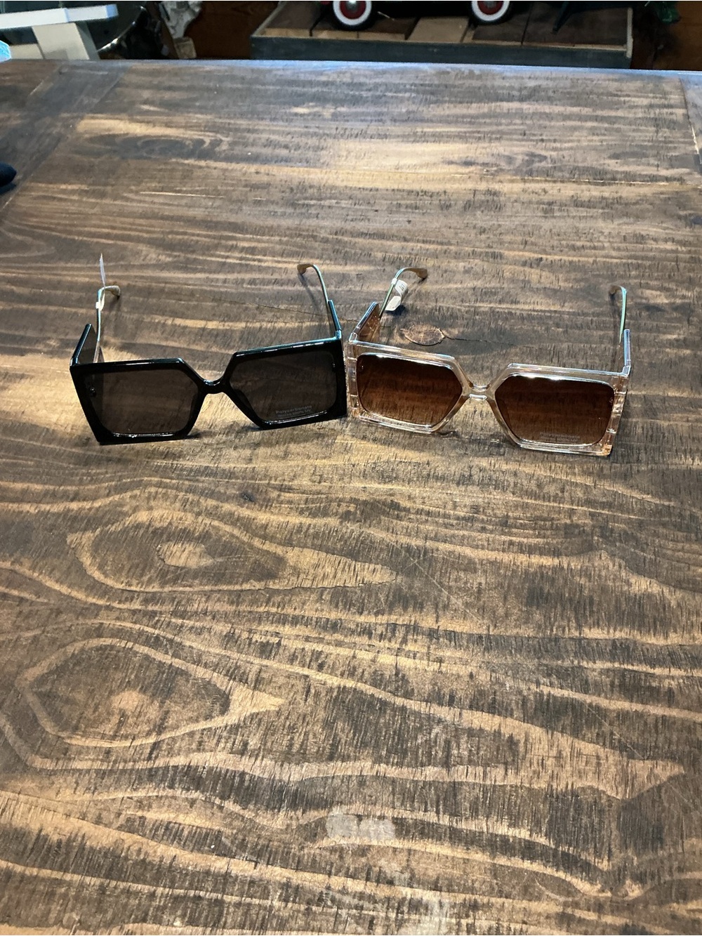 Ashley Stewart Oversized Square Sunglasses - Black & Brown Tortoise